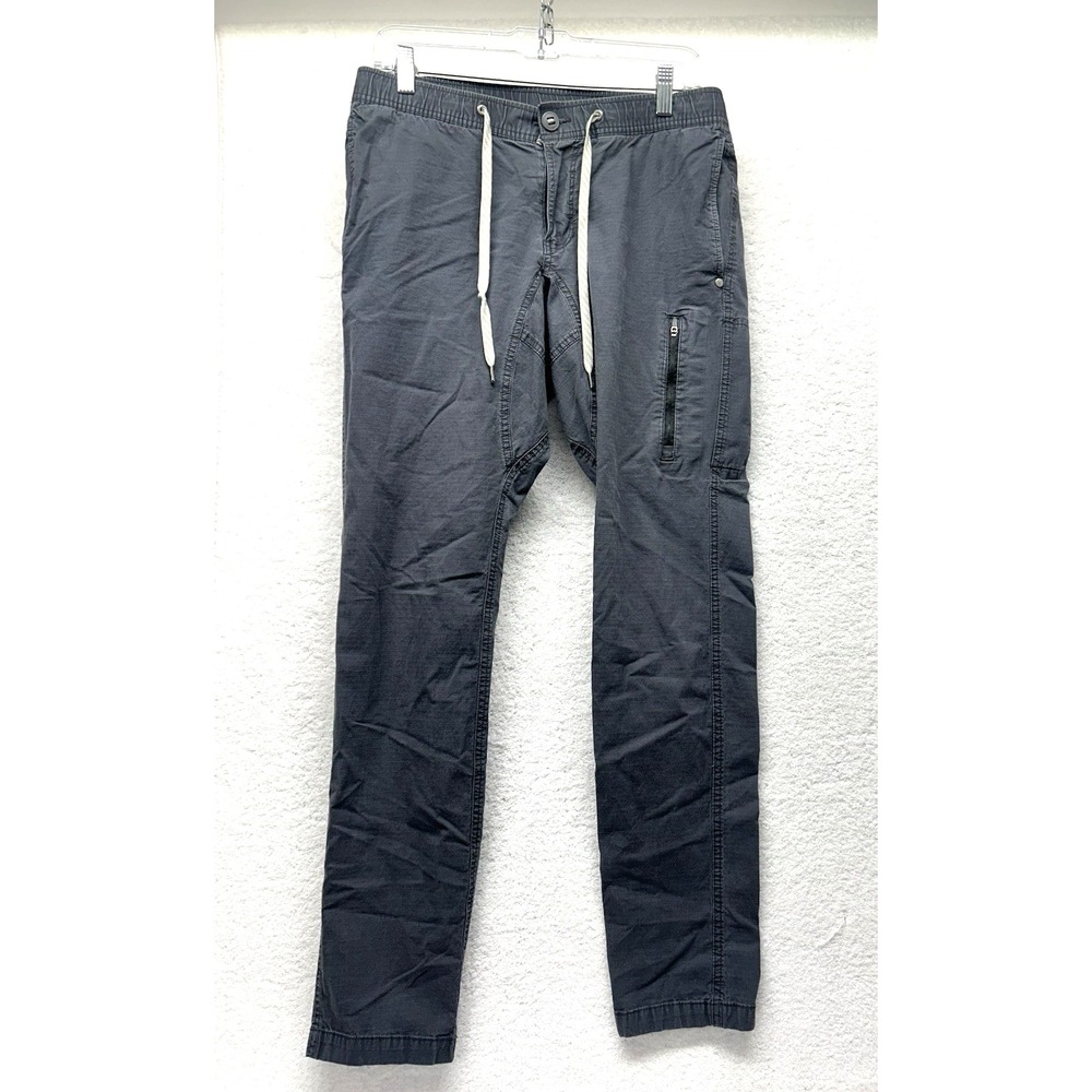 Vuori The Rise The Shine Mens' Grey Medium Cotton Blend Ripstop Pants (F1)